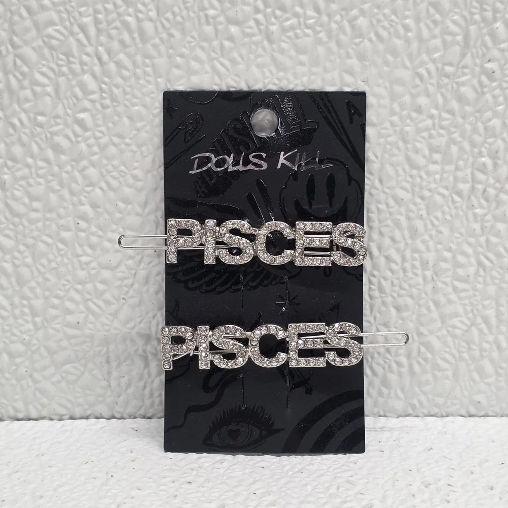 Dolls Kill Pisces Rhinestone Zodiac Hair Clip Barrettes